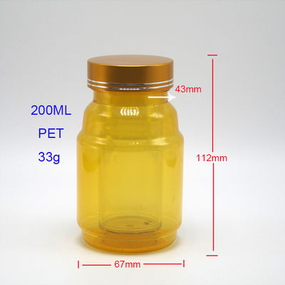 200ml PET Plastic Jars Transparent Customized Color for Food Grade Storage Containers