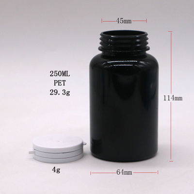 Customize Color PET 250ml Round Plastic Bottle for Medicine Capsule Container