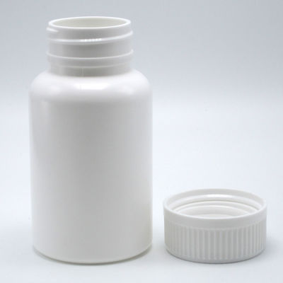 Child Resistant Lids Round PE Plastic Bottle for Solid Tablet Capsule Storage 150mL White
