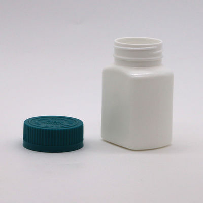 Medicine Storage Box 95mL Square HDPE Plastic Bottle Jar for Solid Tablet Capsule