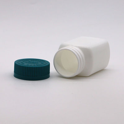 Medicine Storage Box 95mL Square HDPE Plastic Bottle Jar for Solid Tablet Capsule