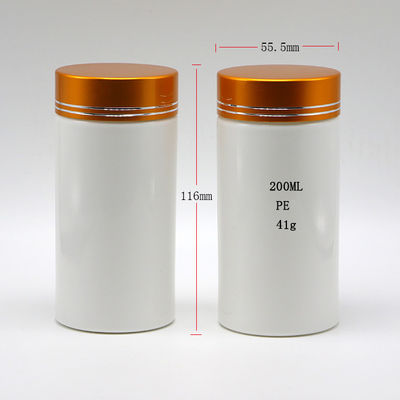 Pharmacy 200mL HDPE Plastic Bottles with Screw Cap and Straight Cylinder Shape