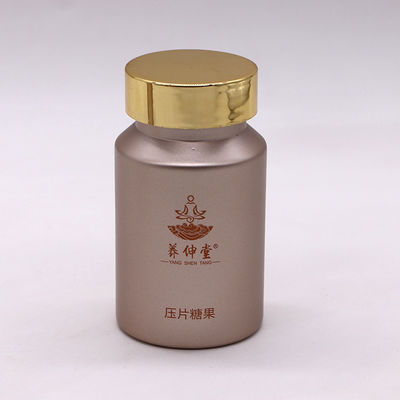 Pill/Capsule/Tablet/Powder PET Frosted Plastic Bottle with Gold/Silver Cap