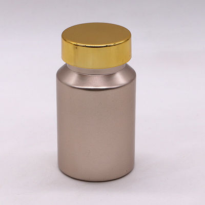 Pill/Capsule/Tablet/Powder PET Frosted Plastic Bottle with Gold/Silver Cap