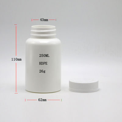Customized Screw Cap 250ml HDPE Plastic Bottle for Medical Grade Pills Easy to Open