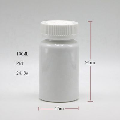 100ml/3.4oz Round Shape Customized Plastic PET Capsule Pill Bottle for Medicine Storage